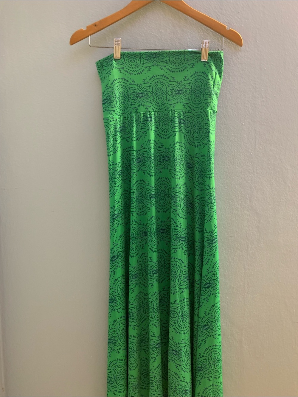 Green Maxi Patterned Skirt